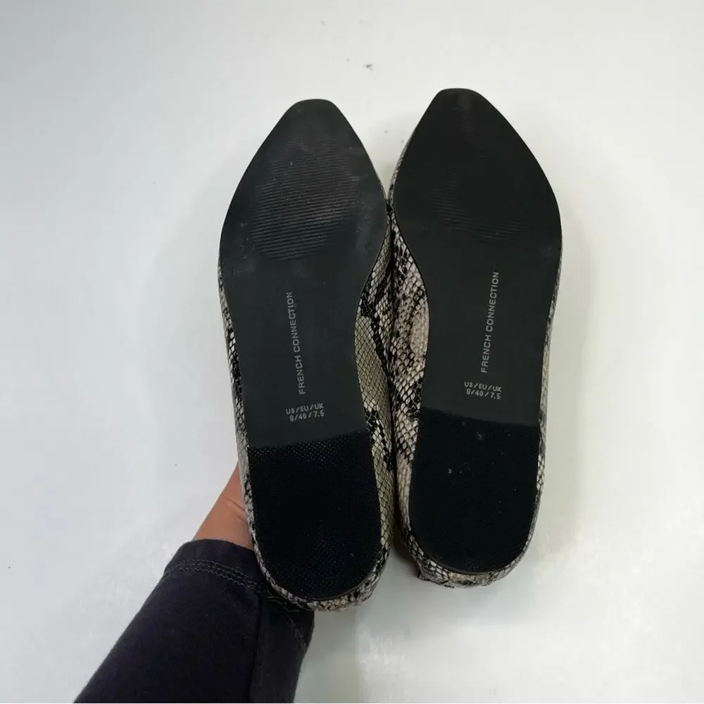 French Connection Emee Animal Print Slip On flats soft truffle - 9